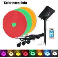 10M Solar Neon LED Strip Outdoor Pool IP67 Waterproof Flexible 2835 LED Tape Light Sign With Remote 24V 120LEDs/M Tube Diode