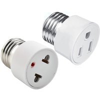 1pcs E27 to EU US Converter Lamp Socket Screw LED Bulb Lighting E27 European America Plug Socket Light Holder White