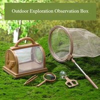 5pcs Set Outdoor Exploration Insects Collector Insect Catching Tools Butterfly Fishing Net Cage Observation Box Insects Boxes