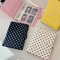 Retro A5 color polka dot binder PU Leather Kpop Photocards Patent leather glossy shell Collect idol Photo Storage card book