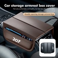 For Peugeot Car Armrest Box Organizer Double Open Leather Protective Cover 207 208 301 307 308 T9 406 407 408 508 2008 3008 5008