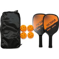 Poplar Pickle Paddles Rackets Set Non-slip 4 Pickleballs Pickleball Balls with Carrying Bag Pickleball Paddles Men Women