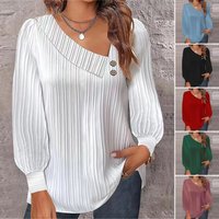 2024 herbst Winter Neue Einfache Taste V-ausschnitt Pullover frauen Solide Langarm Casual T-shirts Elegante Dame Blusen Weiß Top