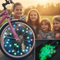38pcs Bike Spoke Beads Glow in the Dark Kids Bicycle Wire Decoration Colorful Wheel Beads & Valve Caps Cycling Accessories