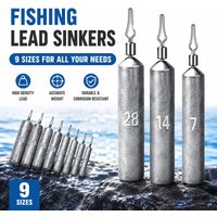 10pcs Fishing Sinkers -3.5g/5g/7g/10g/14g/20g Drop Shot Weights & Pencil Sinkers Fishing Weight Lead Sinkers Fishing Accessories