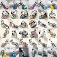 2026 Hot Sale 925 Silver Mermaid Princess Dress Charms DIY Dangle Beads Fit Original Pendant Bracelet Necklace Fashion Jewelry
