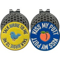 2 counts golf markers Talk Birdie to Me Funny Emoji Golf Ball Marker with Hat Clip Mens and Womens Golf Novelty Gift Set Inclu