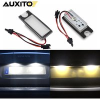 AUXITO 2Pcs White OEM-Fit Full LED License Plate Light For Volvo XC70 S60 2001-2006 S80 1999-2006 XC90 Car-Styling Number Lamp