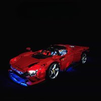 Led Light Kit Suitable for LEGO Ferrari Daytona SP3 42143 Building Blocks Decorative Lamp (Not Included Lego Model Bricks)
