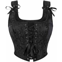 Gothic Corset With Shoulder Straps Tank Top Lace Up Vintage Bustier Steampunk Korsett Shapewear Women Sexy Corselet Feminino