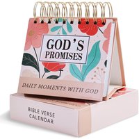 Christian Floral Bible Verse Calendar, 365 Days Scripture Inspirational Quotes Flip Desk Calendar, Gift for Women, Men, Believer