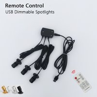 5V LED Remote Control Dimmable Cabinet Light,Mini Spotlight for Display Shelf,Counter,Wine Cabinet,Model Showcase, USB Powered