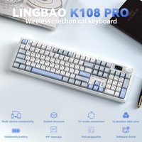 LINGBAO K108 Pro Wireless Bluetooth Korean Mechanical Keyboard Low Noise Full Size 104 Keys Customize Gaming Keyboard 10000mAh