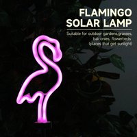 Solar Neon Flamingo Light LED Landscape Courtyard Lamp Garden Waterproof Stake Light Pathway Holiday Decoration Ground Lawn Lamp