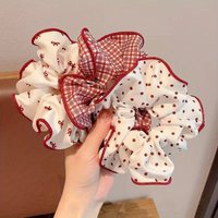 1/2/3pcs High End Red Cute Dot Plaid Scrunchies Soft Elastic Hair Ties Gentle Hair Bands Fashion Hair Accessories