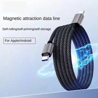 65W Magnetic USB C To Type C Fast Charging Cable Nylon Braided Anti Winding Data Cord Quick Charge 3.0 For iPhone Samsung Huawei
