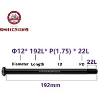 Swift MTB Road Bike Thru Axle Front Fork Shaft Skewers M12x1.75 12x166/175/192 Rear Hub Bicycle Quick Release Skewer Cargo Bike