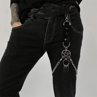 1pc Men's Street Style Faux Leather Harness Garter Belt, Adjustable Square Iron Buckle Crotch Chain, Fashion Accessory for C