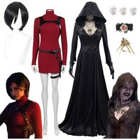 Ada Wong Cosplay Wigs Women Costume Game Hazard Bio 4 Vampire Moth Lady Roleplay Fantasia Outfit Halloween Carnival Party Cloth