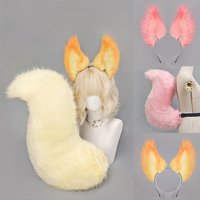 Plush Fox Ears Hairbands Fluffy Tail Cute Furry Fursuit Anime Cosplay Props Women Party Role Playing Costume Accessories