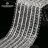 Faceted White Crystal Abacus Shape Bead Polished Loose Spacer For DIY Jewelry Making Bracelets Necklaces Accessories 15" Inch