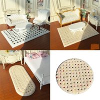 1:12 Dollhouse Miniature Plush Carpet Fluffy Mat Model Photography Prop Kids Pretend Play Toys Doll House Mini Decoration Gifts