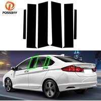 6 Pcs Car Window Pillar Posts Door Trims Cover Black Sticker for Honda City 2015 2016 2017 2018 2019 Accessories Exterior Parts