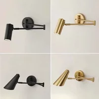 Nordic Simple Single Rocker Arm Hotel Room Studio Bedroom Study Form Reading Folding Telescopic Wall Light