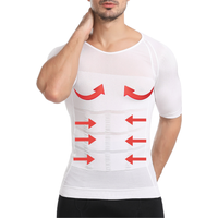 Men's Compression Short Sleeve Shirt Tummy Control Breathable Sweat Wicking Slim Top for Summer Sports Running Daily Casual Wear