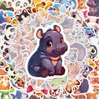 50 Animal Stickers, Vibrant Sticker Decals Suitable for Water Bottles, Laptops, Cell Phones, Suitcases, Skateboards, Guitars, and Party Decorations