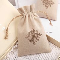 Linen Fabric Bag Small Drawstring Bag Custom Logo Shoe Packaging Dust Bag