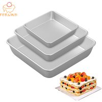 4/6/8 Zoll quadratische Kuchenformen, 3 Schichten, Engel, Essen, Kuchenform, Aluminium, quadratische Backformen, Backform