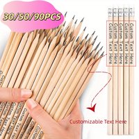 30/50/90Pcs HB Graphite Customizable Pencils with 0.5mm Eraser Smooth Wooden Lead Non-Bleed for Drawing Sketching Writing