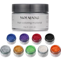Mofajang Color Hair Wax Styling Pomade Silver Grandma Grey Disposable Natural Hair-Strong Gel Cream Hair/ Dye for Women Men 120g