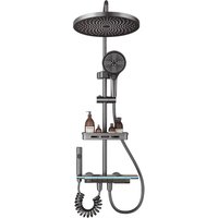Pressure Boosting Shower Head Faucet Set with Piano Key Design for Bathing Atmosphere Digital Display Bath Showerhead