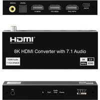 HDMI 2.1 Audio Extractor Converter 4K 120Hz Video Converter 8K 60hz Support Dolby Atmos Digital Coaxial 7.1 CH Audio VRR HDR10