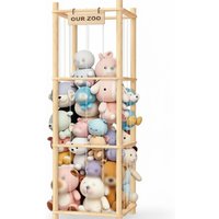 2025 53 Inch Stuffed Animal Storage Extra Large Capacity Wood Plush Storage Organizer Elastic Cord Toy Organizer Kindergarten