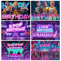 kpop Demon Hunters Backdrop Party Decor Kpop Demon Hunters Birthday Background Poster Happy Birthday Banner Photograph Supplies