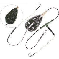 1pc Method Feeder Rig Pre-tied Inline Carp Fishing Rig with Sharp Hooks Bait Cage Lead Sinker Freshwater Fishing Tackle for Carp