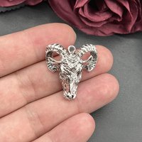 5 pieces,3D Goat Pendant, Goat Head Pendant, Animal Specimen DIY Handmade Pendant, Satan Sacrifice Pendant, 30*28 Mm Brand New
