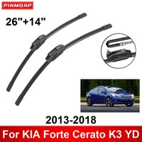 Car Wiper for KIA Forte Cerato K3 YD 2013-2018 26" + 14" Front Rear Wiper Blades Brushes Cutter Accessories 2015 2016 2017 2018