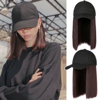 Cap Synthetic Wig Hair Extensions Hair Wigs For Women Short Straight Bob Adjustable Hip Hop Baseball Cap economic Vertical wigs
