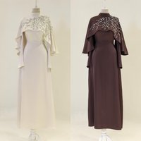 Customized Matching Sparkle Jersey Rhinestone Pleat Straight High Collar Long Dresses Bespoke Occasion Dresses Exquisite Classic