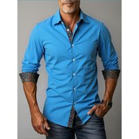 Gengyuan Original Selection Premium Casual Long-Sleeve Shirt, High-End Stylish Linen-Like Woven Top, Slim-Fit Loose Design Men's