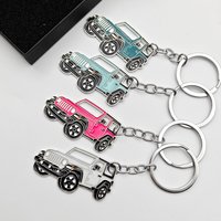 Originality Off-road Vehicle Enthusiast Keychain Metal SUV Car Pendant Keyring Creative Anti-Lost Backpack Key Chain Ring Gift