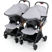 Twins Baby stroller with car seats 0-3 years lightweight baby stroller 3in1 four wheels Shock absorption folding for Two babies