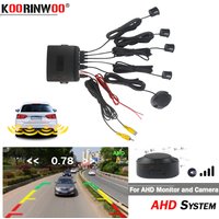 Koorinwoo regulowany czujnik parkowania AHD 4 system wideo RCA cyfrowy numer Car Parktronics czujniki detektora samochodu dla kamery AHD 12V