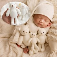 Handmade Crochet Teddy Bear Newborn Photography Props, Cute Crochet Knitted Photography Props for Baby Accessories for Posing