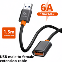 6A USB Extension Cable for Smart Laptop PC TV Xbox One SSD USB Cable Extender Data Cord USB Fast Transfer Cable
