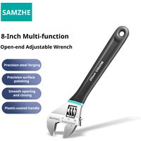 SAMZHE 8-inch Adjustable Wrench Light Weight Large Opening Multifunctional Universal Spanner Clamp Wrench Hand Repair Tools